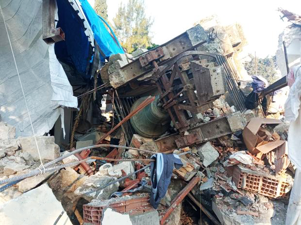 The destroyed St. Peter and Paul Cathedral in Antakya, Hatay Province, Turkey